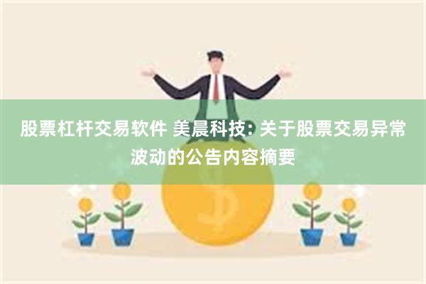 股票杠杆交易软件 美晨科技: 关于股票交易异常波动的公告内容摘要