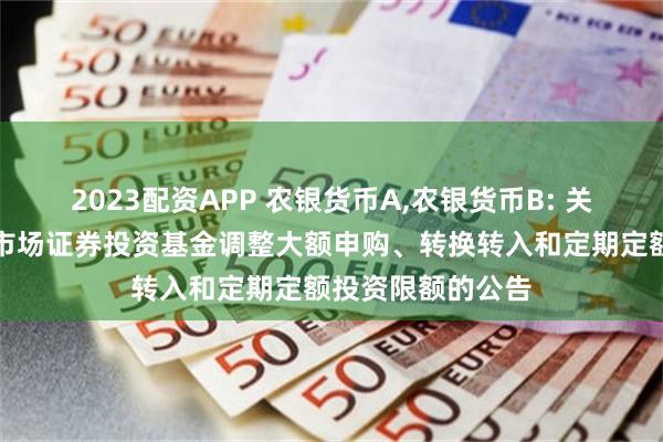 2023配资APP 农银货币A,农银货币B: 关于农银汇理货币市场证券投资基金调整大额申购、转换转入和定期定额投资限额的公告